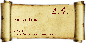 Lucza Irma névjegykártya